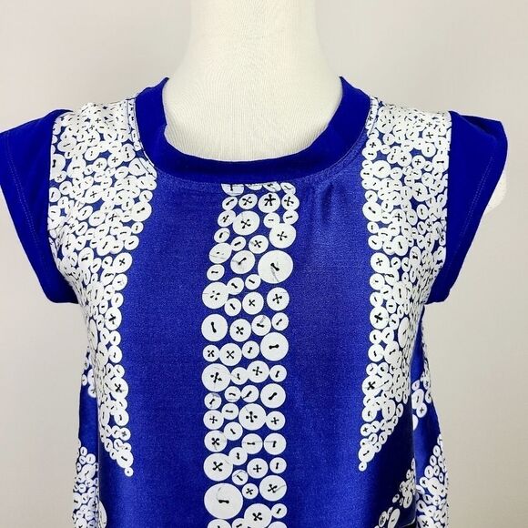 DIANE Von Furstenberg Sleeveless Asymmetrical Hem Silk Top Size 2 - Picture 3 of 16